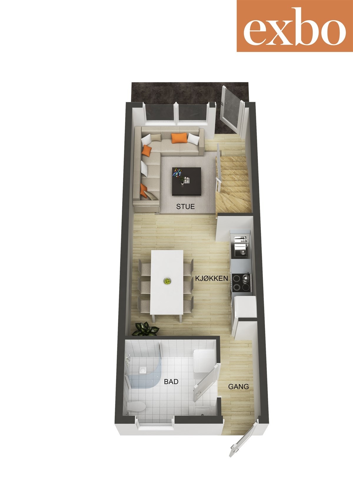 Plantegning 1 etg. Galleribilde