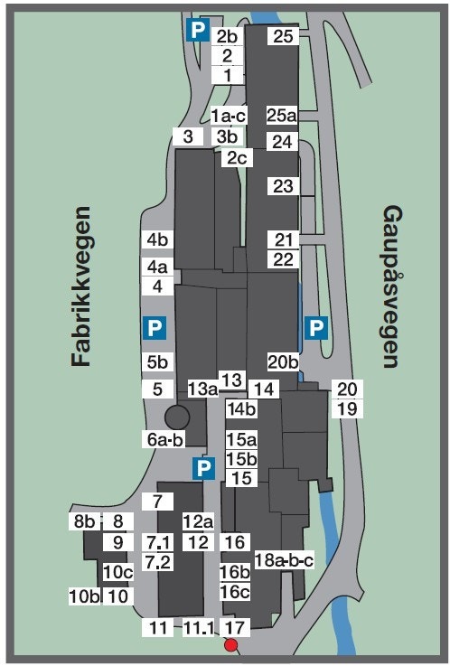 Oversiktskart med inngangsnumre. Galleribilde