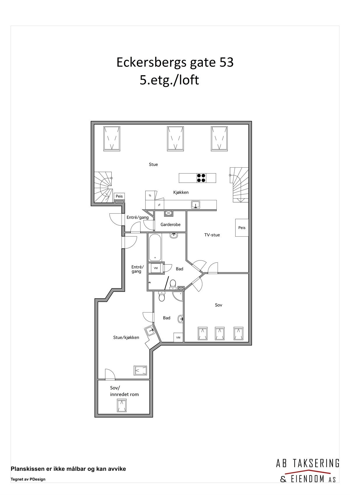 Plantegning 5. etasje. Galleribilde