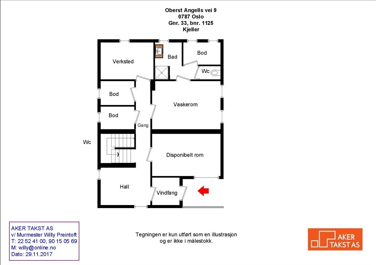 Plantegning kjeller Galleribilde