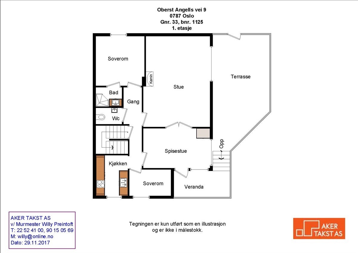Plantegning 1. etasje Galleribilde