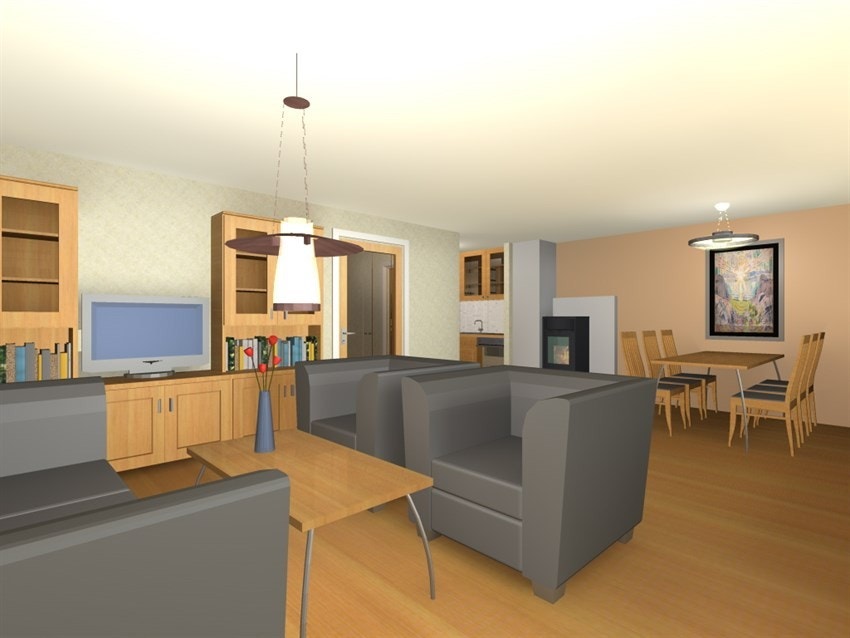 Stue mot kjøkken Galleribilde