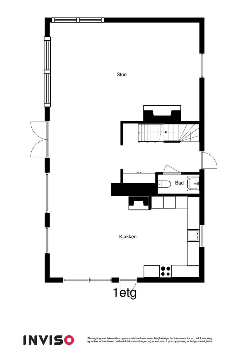 Plantegning 1.etg. i hovedhytta Galleribilde