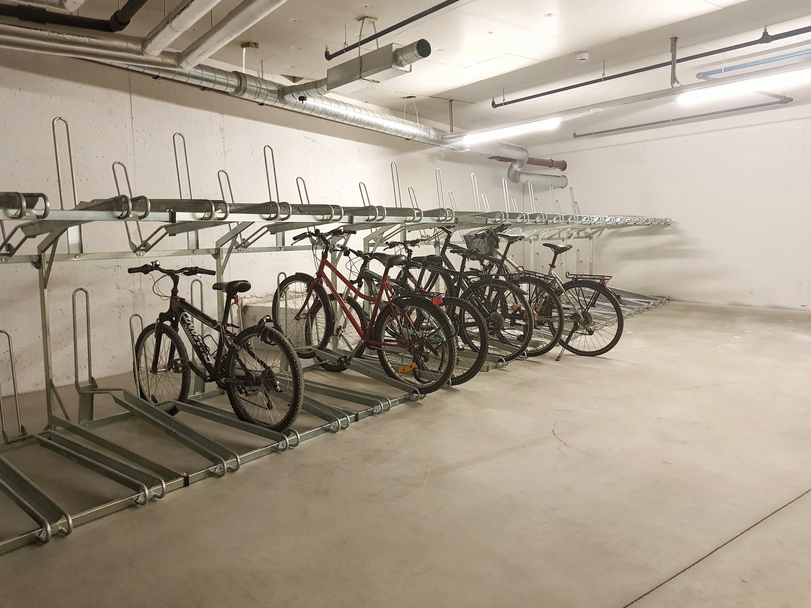 Sykkelstativ i kjelleren Galleribilde