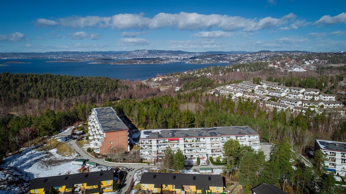 Kun 550 m unna via borettslagets internveier finner man Vestskrenten Idrettsbarnehage. Nærområdet er frodig og grønt. Galleribilde