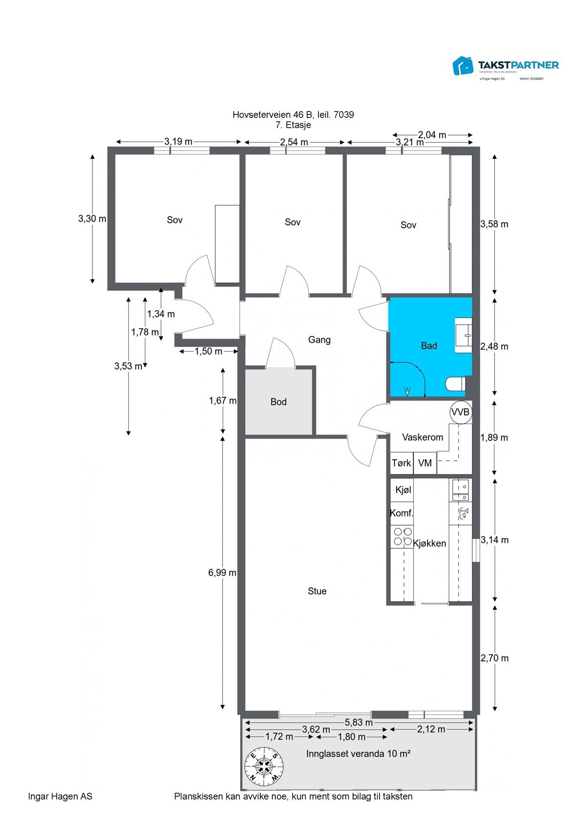 Plantegning Hovseterveien 46B Galleribilde