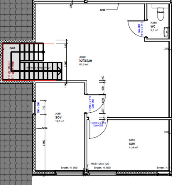4-roms leilighet 137/142m2, loftsetasje Galleribilde
