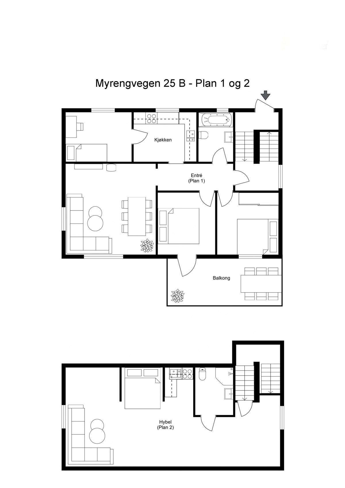 Myrengvegen 25 B - Planskisse (1 of 1)