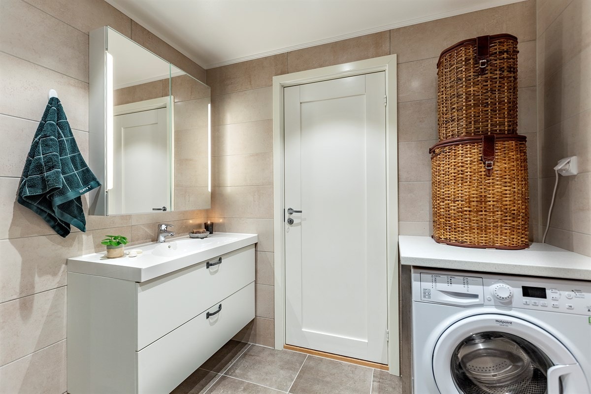 Badet har også oppplegg for vaskemaskin. Galleribilde