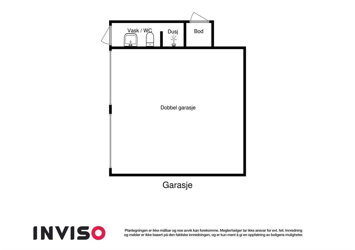 Planskisse garasje og dusjbad/wc Galleribilde