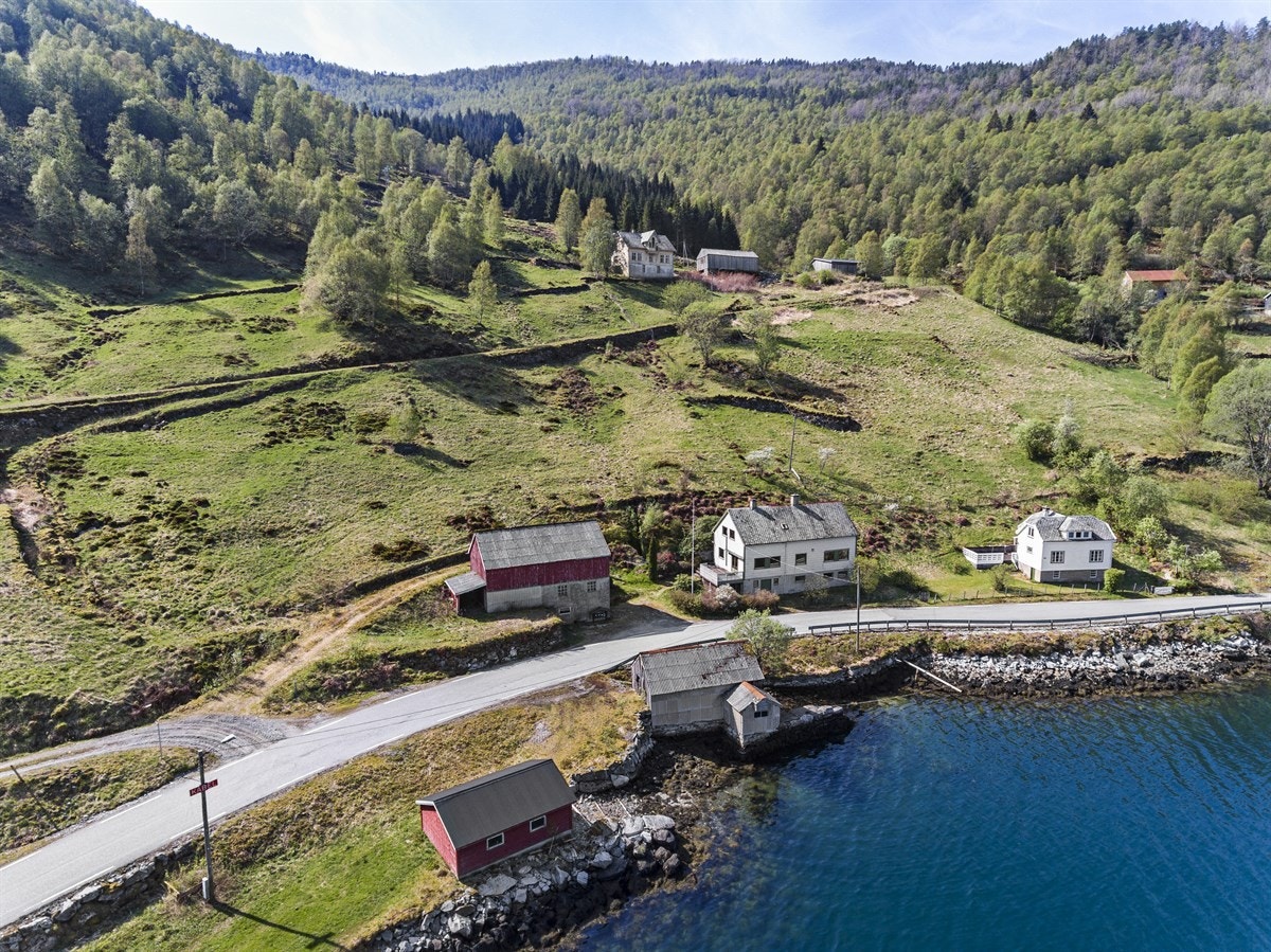 Eldre småbruk med idyllisk beliggenheit ved Ikjefjorden, ca. 10 km frå ferjeleiet på Oppedal Galleribilde