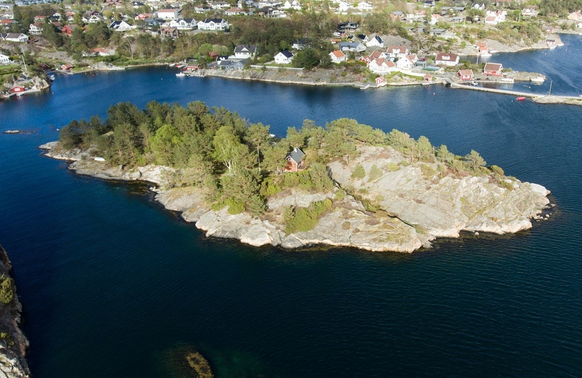 Dronebilde over Lamholmen Galleribilde