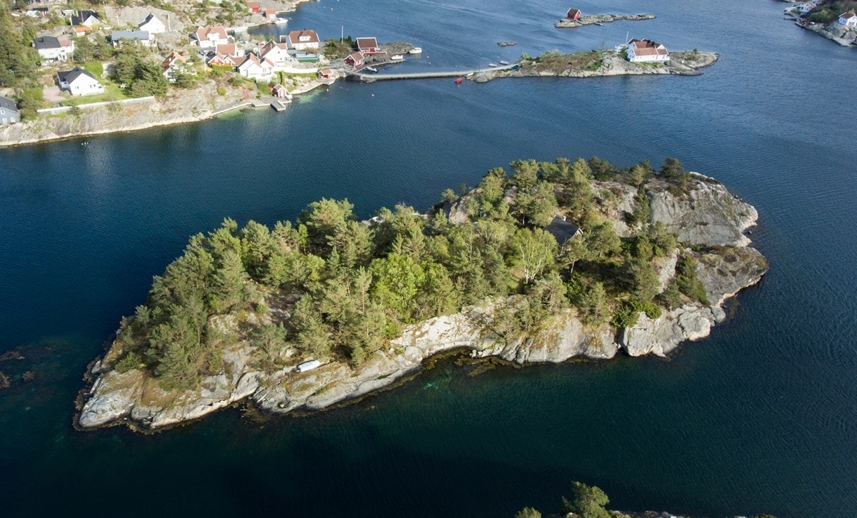 Dronebilde over Lamholmen Galleribilde