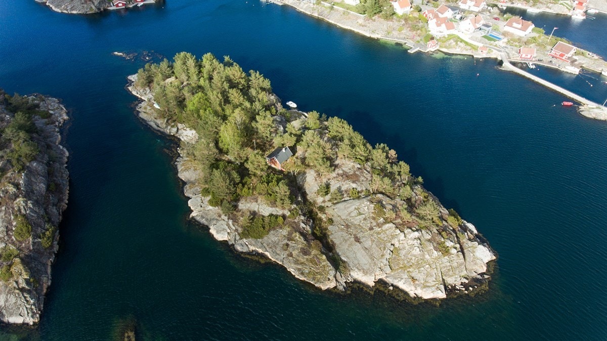 Dronebilde over Lamholmen Galleribilde