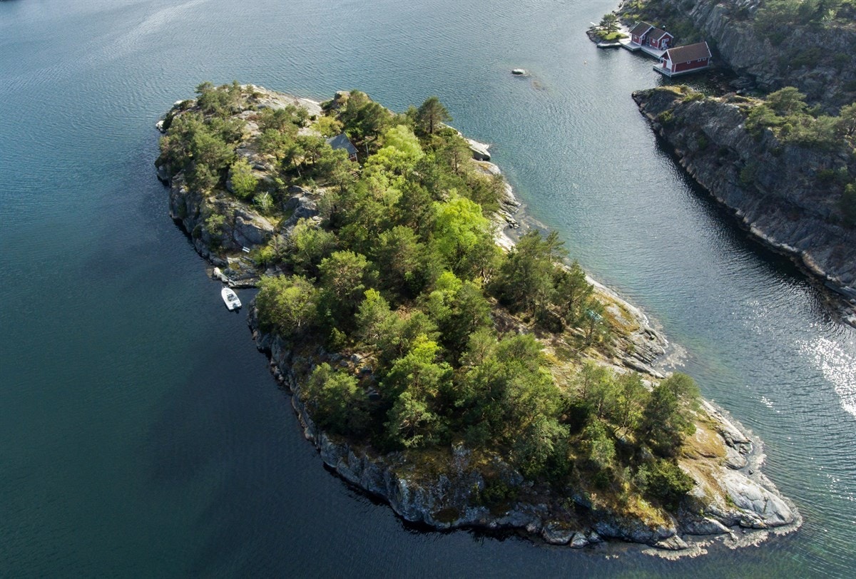 Dronebilde over Lamholmen Galleribilde