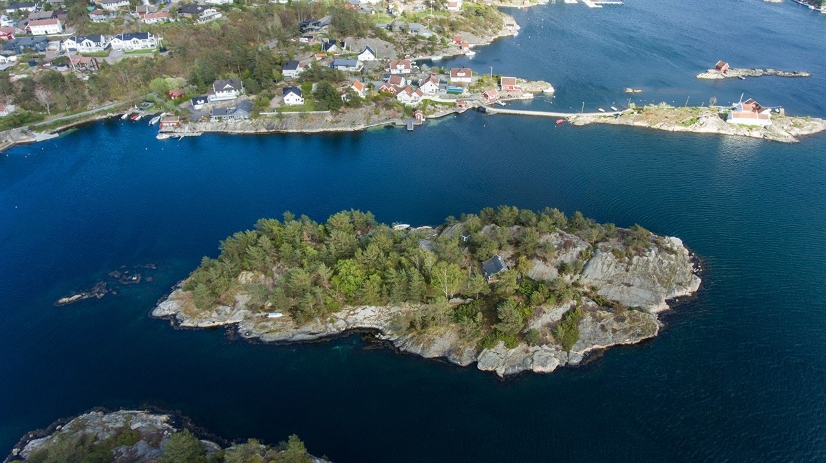 Dronebilde over Lamholmen Galleribilde