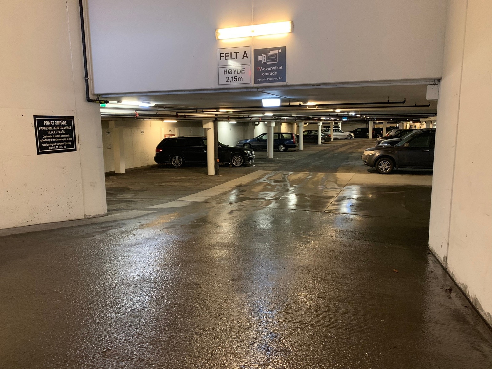 Romslige parkeringsplasser. God plass til stor bil. Galleribilde
