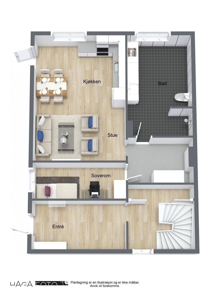 Floorplan letterhead - Klokkerveien 5 - Level 4 - 3D Floor Plan Galleribilde