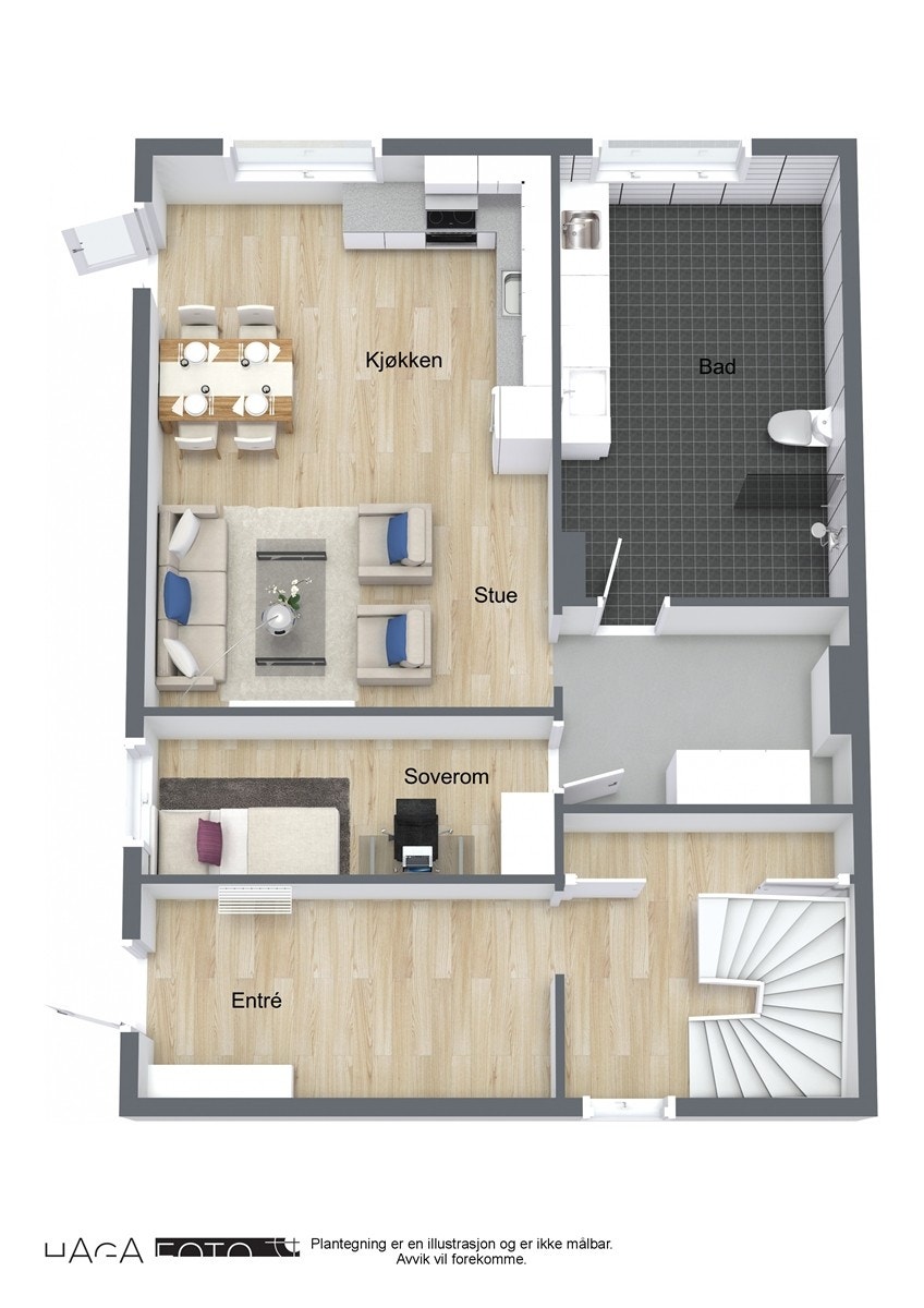 Floorplan letterhead - Klokkerveien 5 - Level 1 - 3D Floor Plan Galleribilde