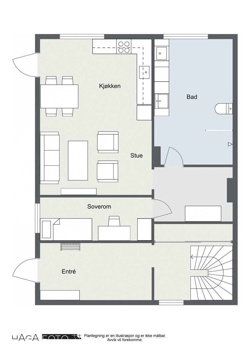Floorplan letterhead - Klokkerveien 5 - Level 1 - 2D Floor Plan Galleribilde