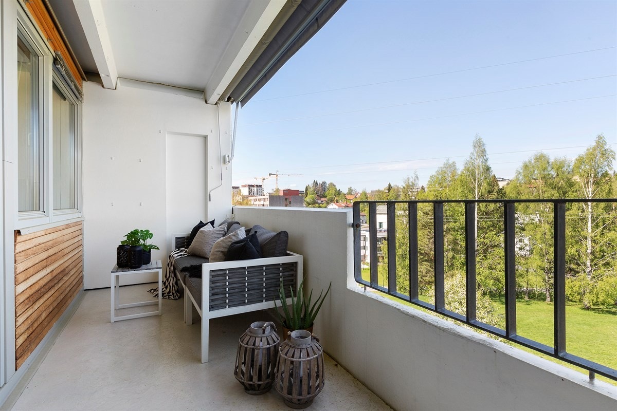 Det er tillatt å benytte seg av elektrisk grill på verandaene. Galleribilde