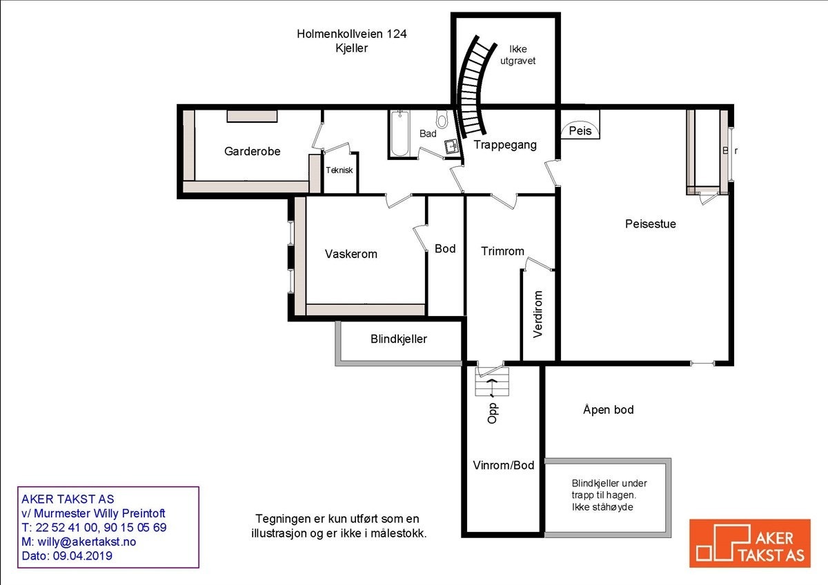 Plantegning kjeller etasje Galleribilde