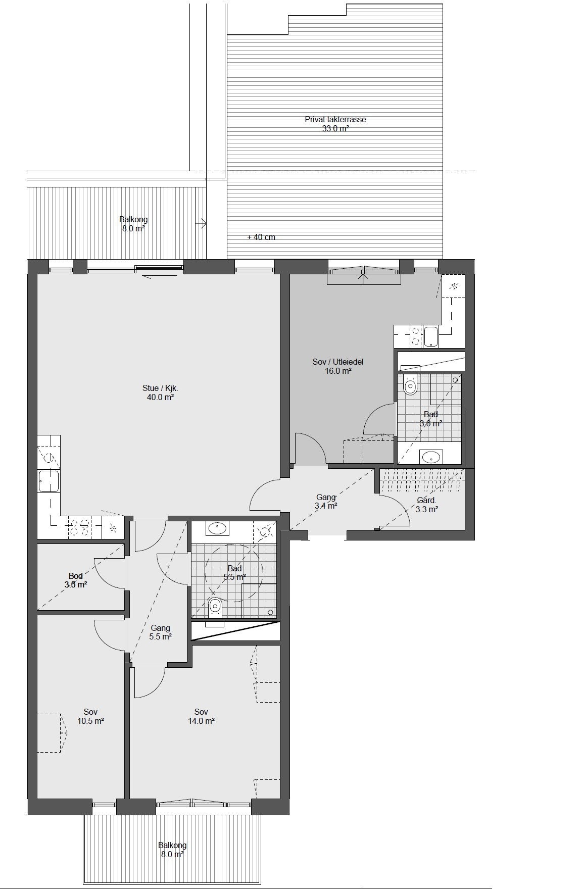 Alternativ planløsning. Galleribilde