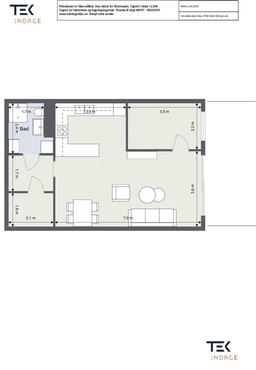 Plantegning fra takstmann. Galleribilde