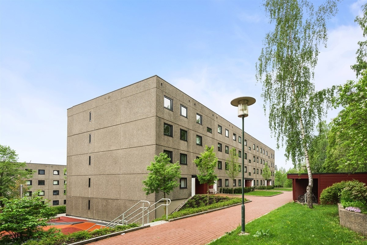 Boligene ligger i et såkalt "bilfritt område". Galleribilde