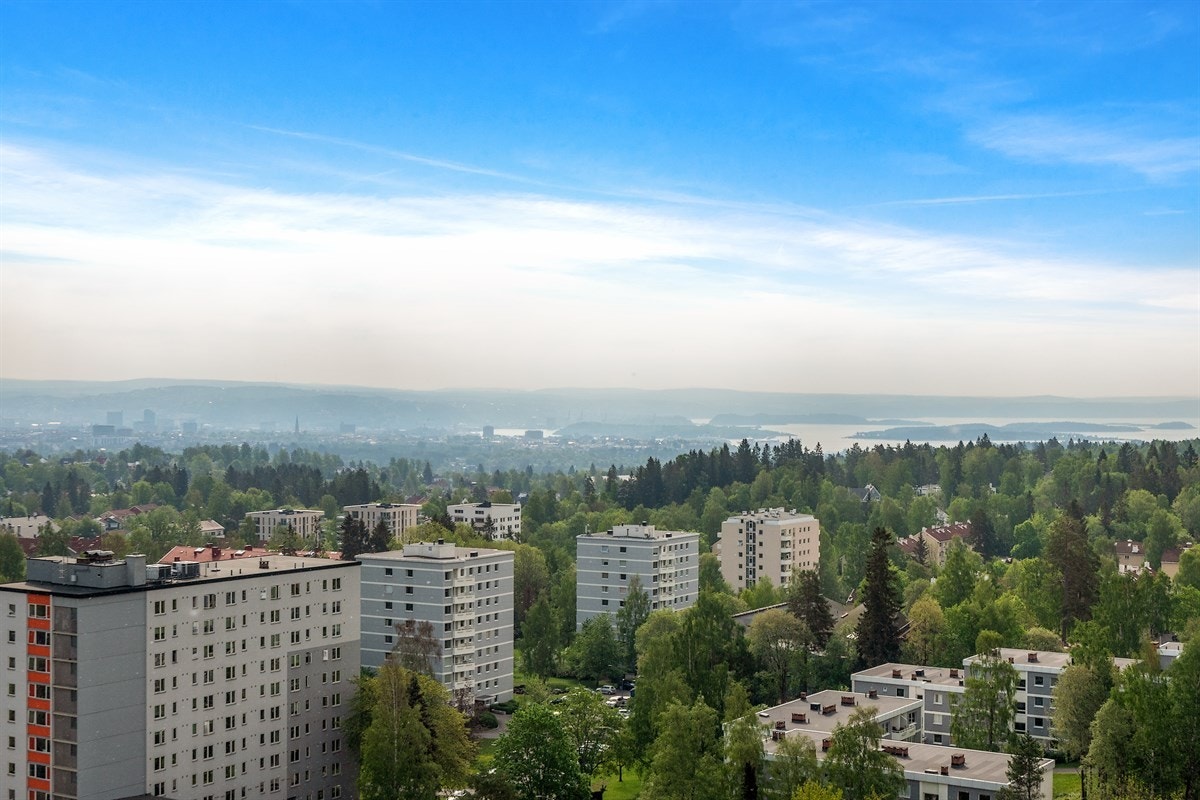 Fantastisk utsikt fra takterrasse Galleribilde