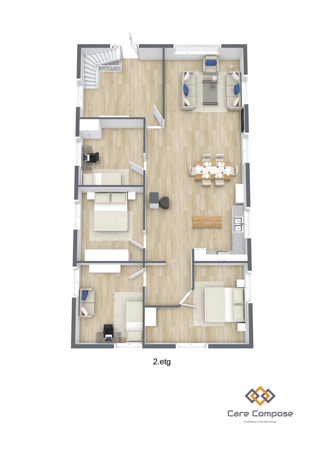 Floorplan letterhead - Eidslandsvegen 1970 - 2.etg - 3D Floor Plan-Portrait Galleribilde