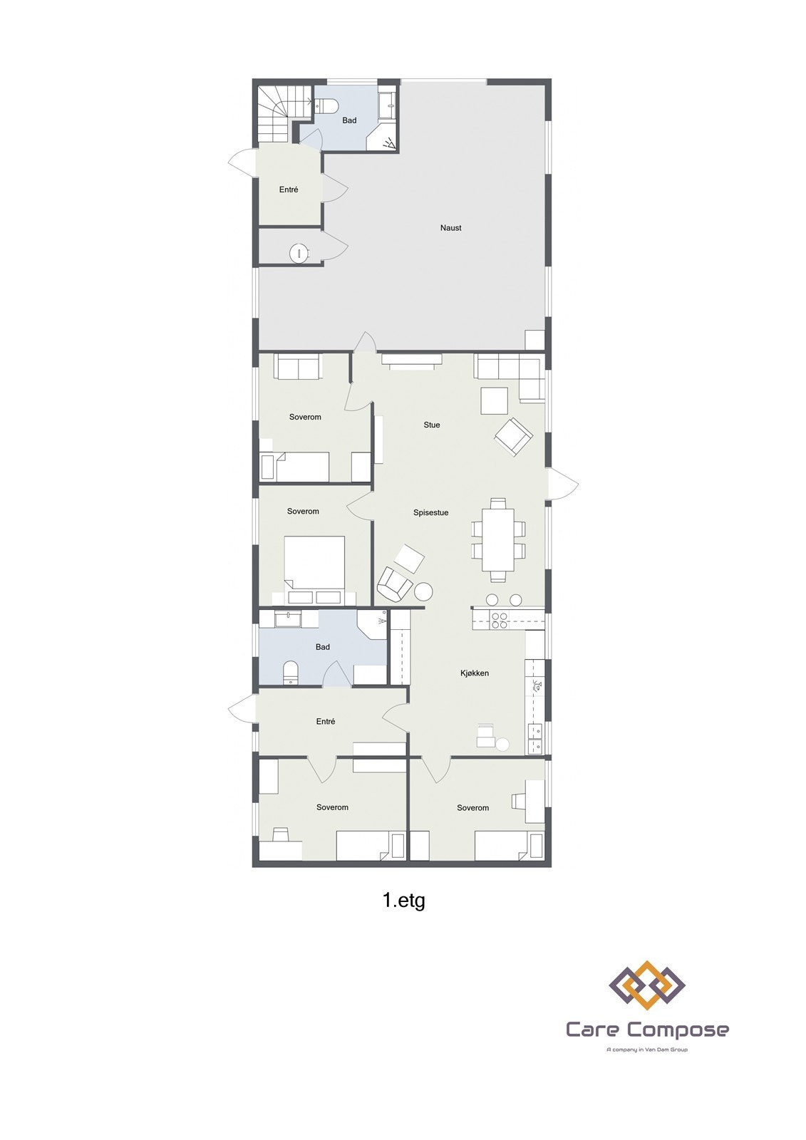 Floorplan letterhead - Eidslandsvegen 1970 - 1.etg - 2D Floor Plan-Portrait Galleribilde