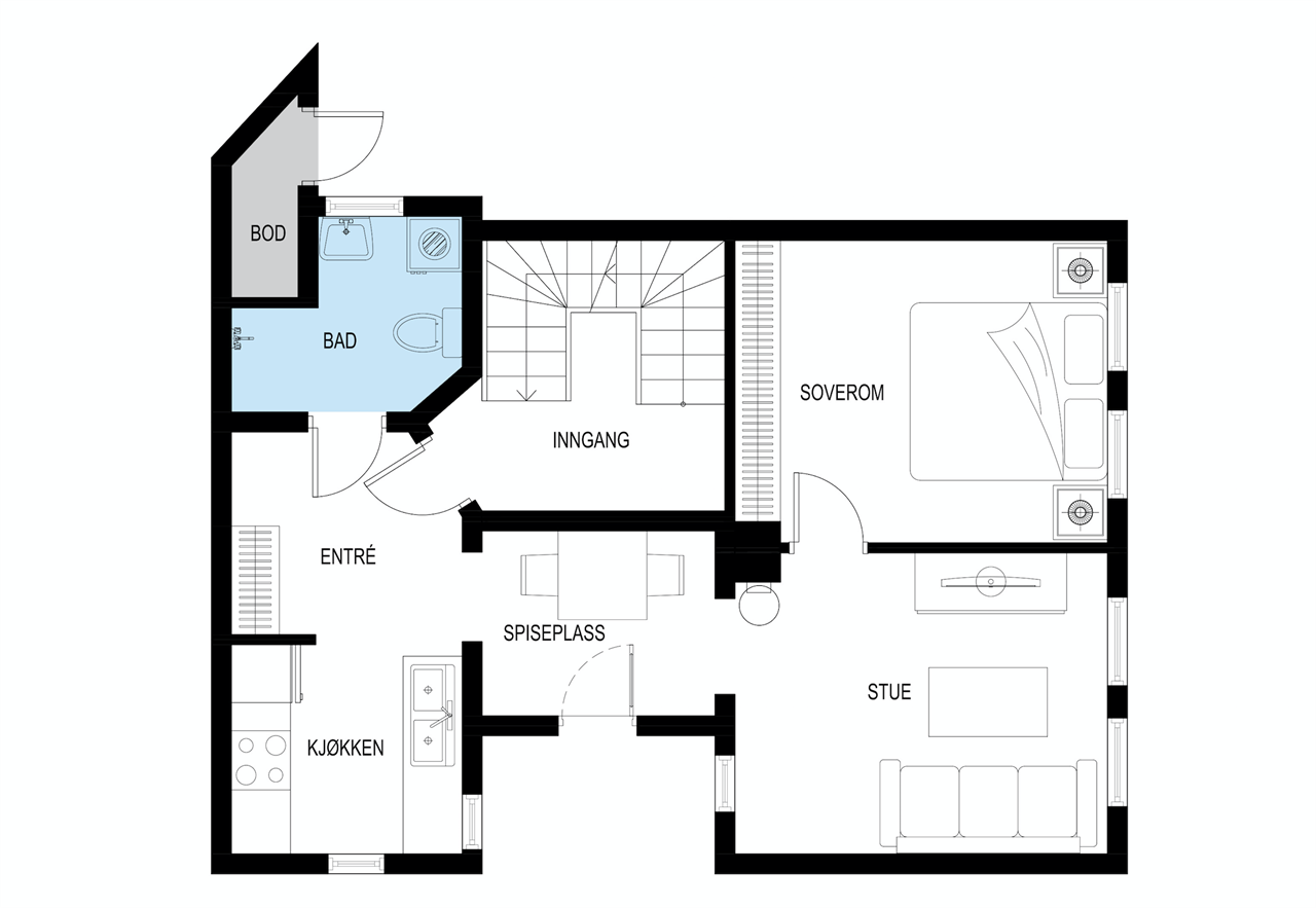 Plantegning 2. etasje Galleribilde