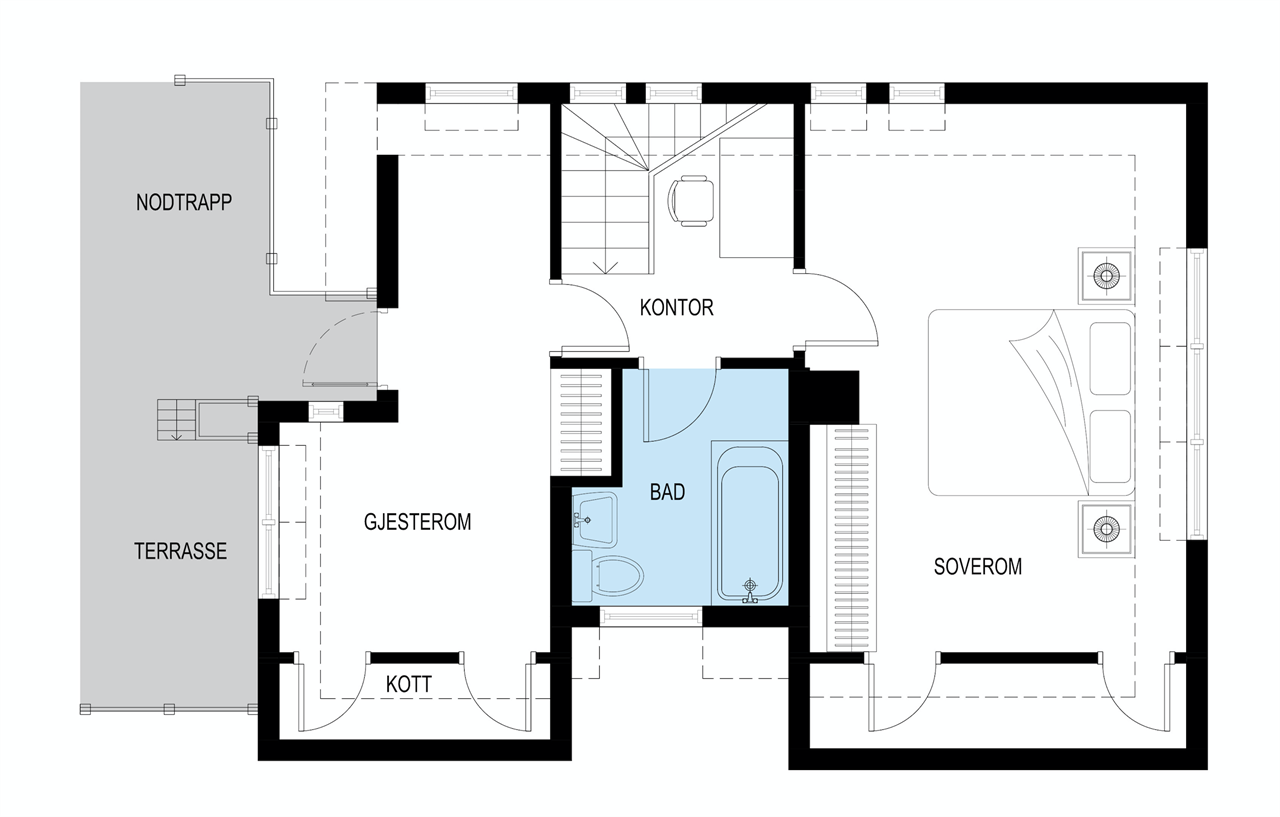 Plantegning 4. etasje Galleribilde
