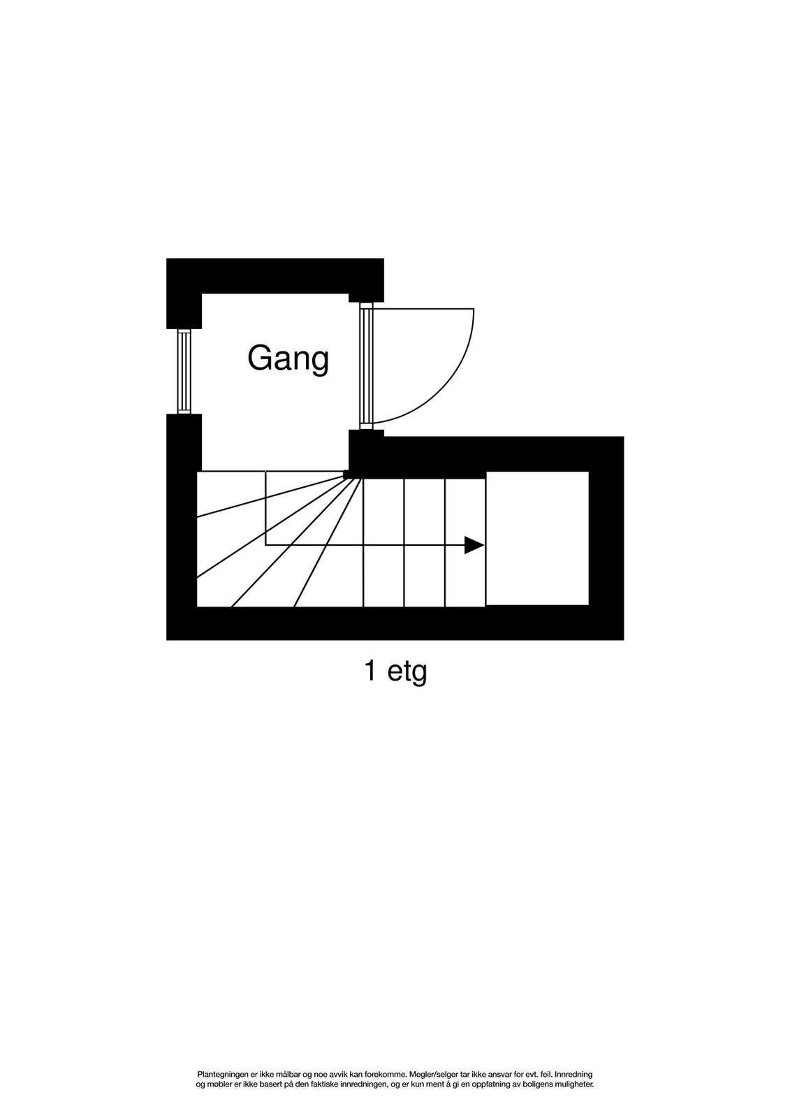 Plantegning 2D - entré/trappegang Galleribilde