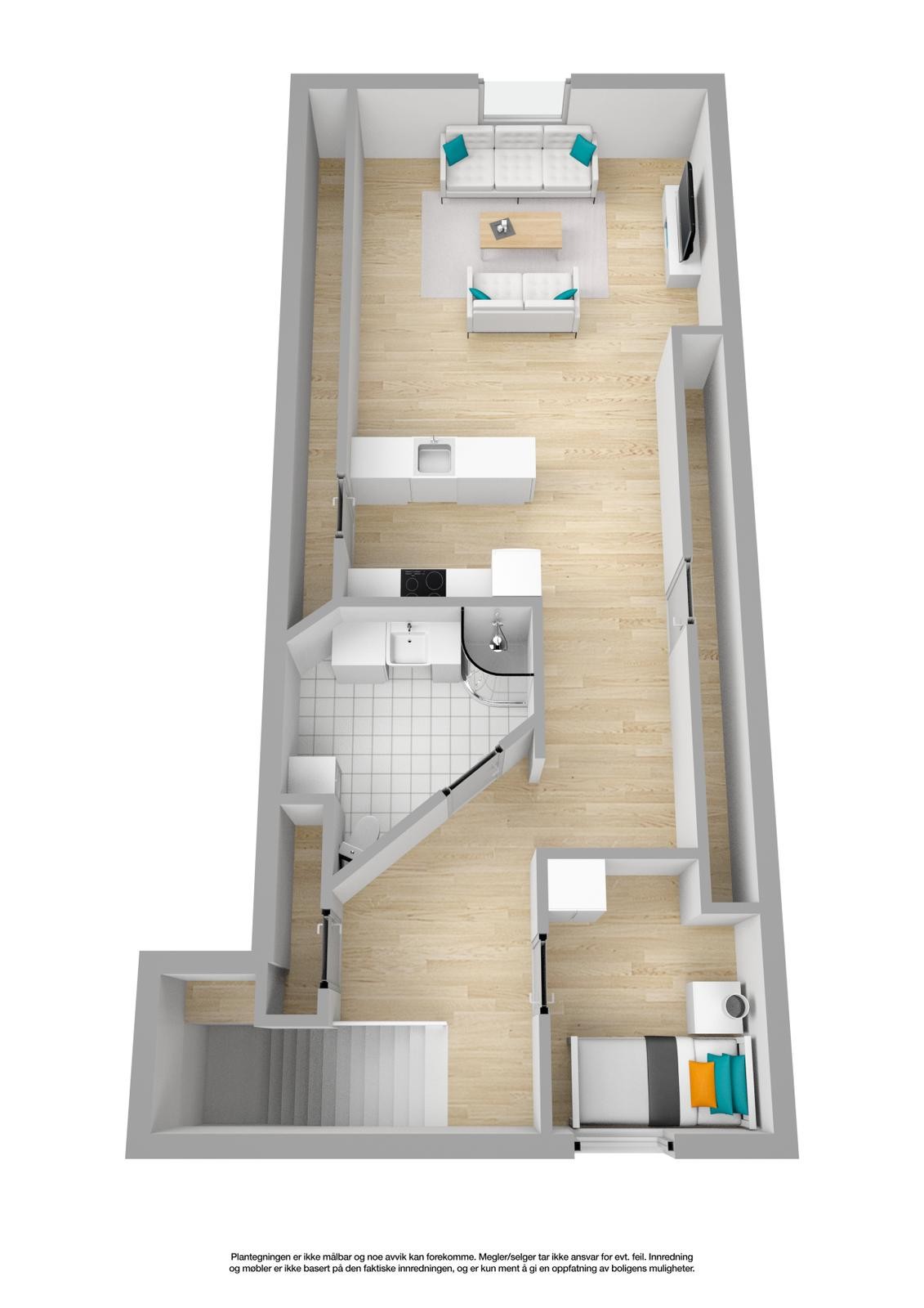 Plantegning 3D - leilighet Galleribilde