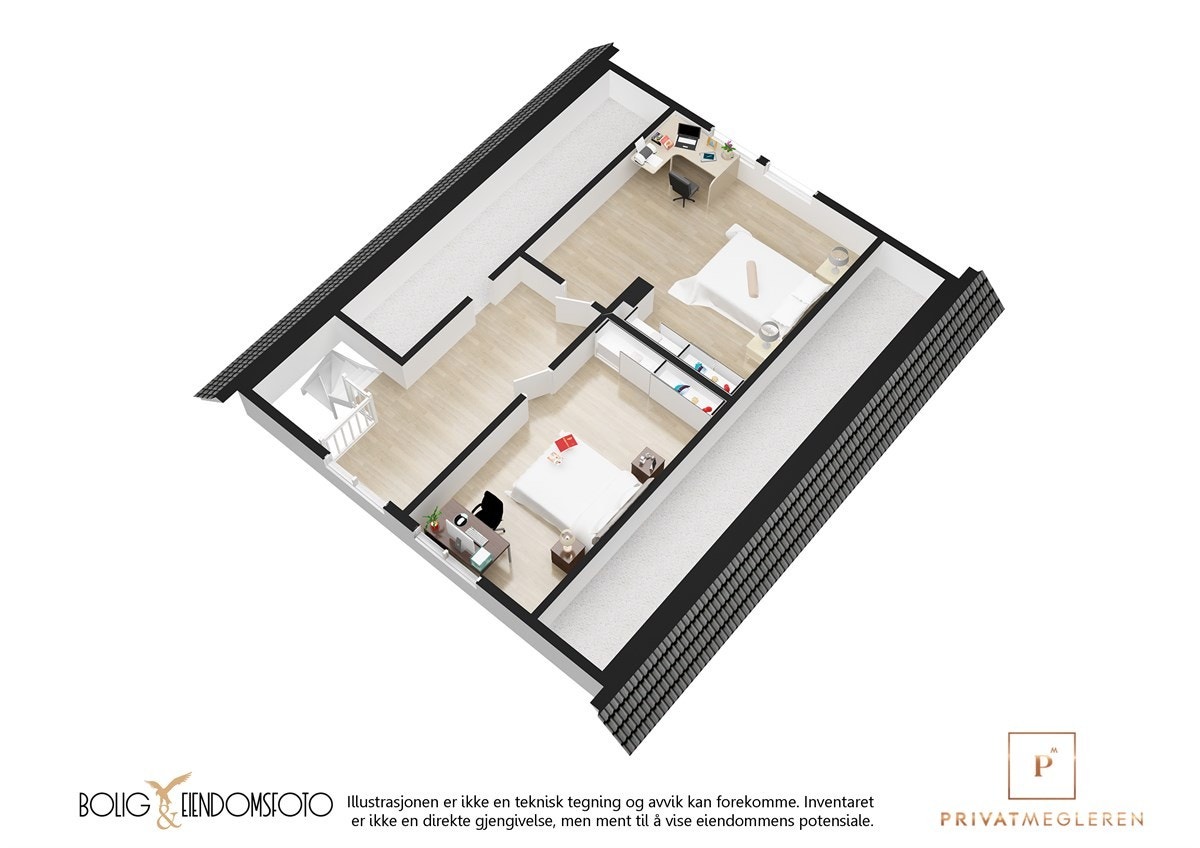 3D plantegning 2.Etasje. Galleribilde