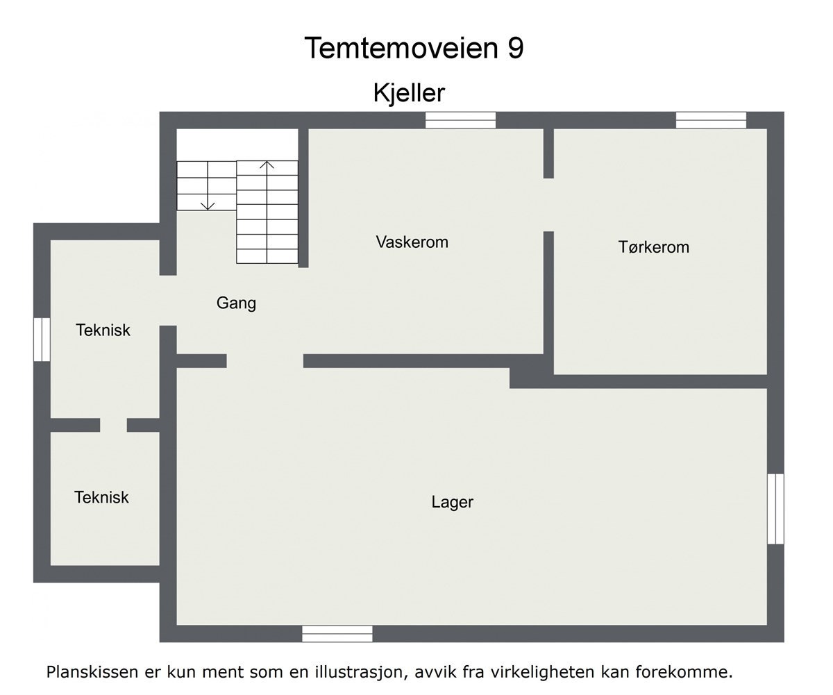Plantegning kjeller. Galleribilde