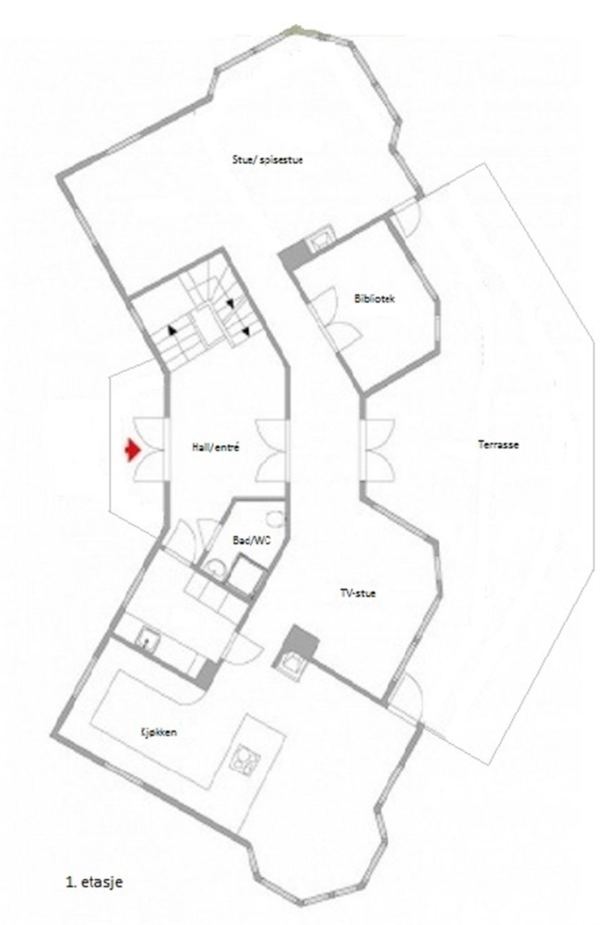 Plan 1 etasje Galleribilde