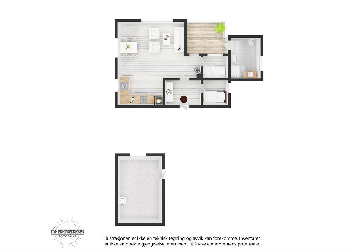 Planskisse samlet 3D Galleribilde