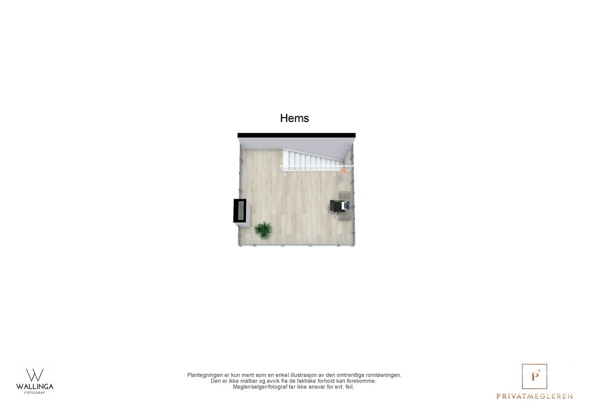 3D plantegning 2.Etasje. Galleribilde