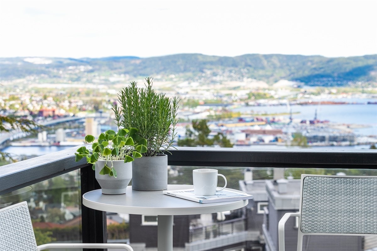 Utsikten fra verrandaen er storslagen. Galleribilde