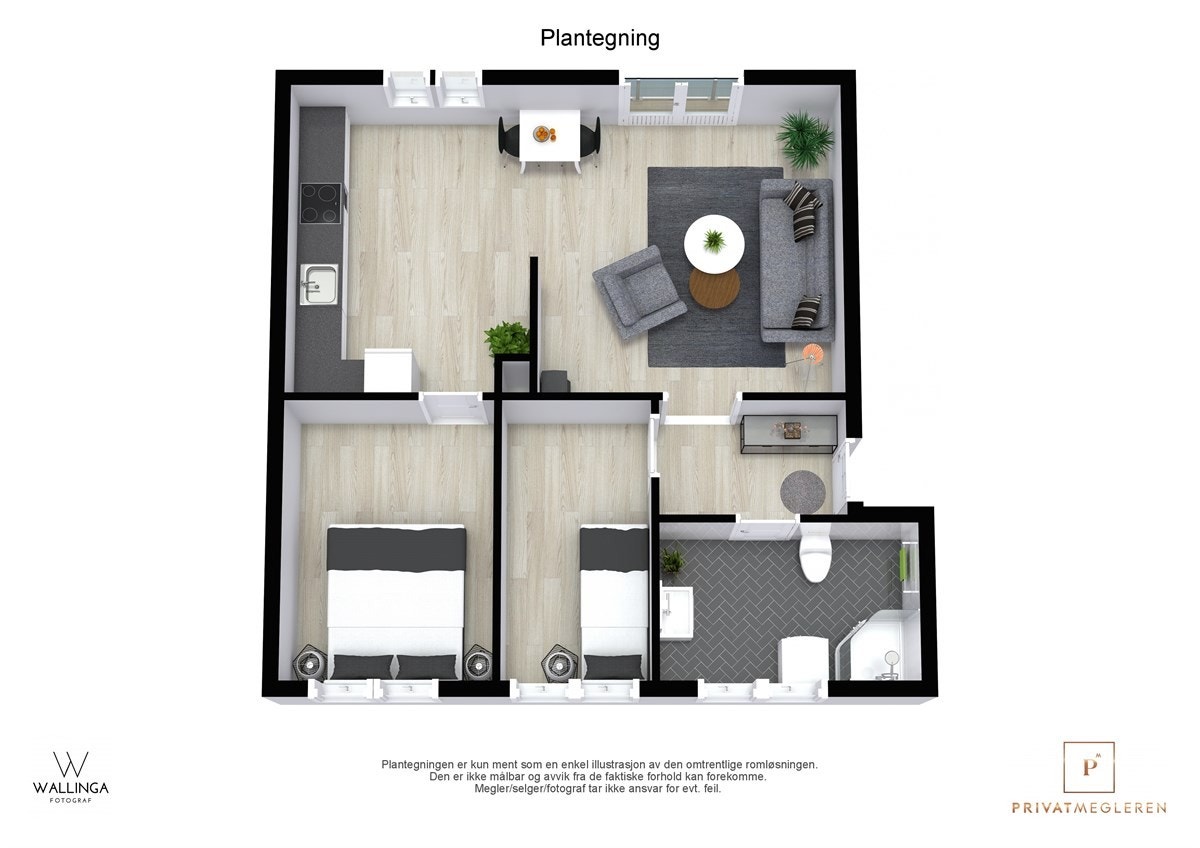 3D plantegning. Galleribilde