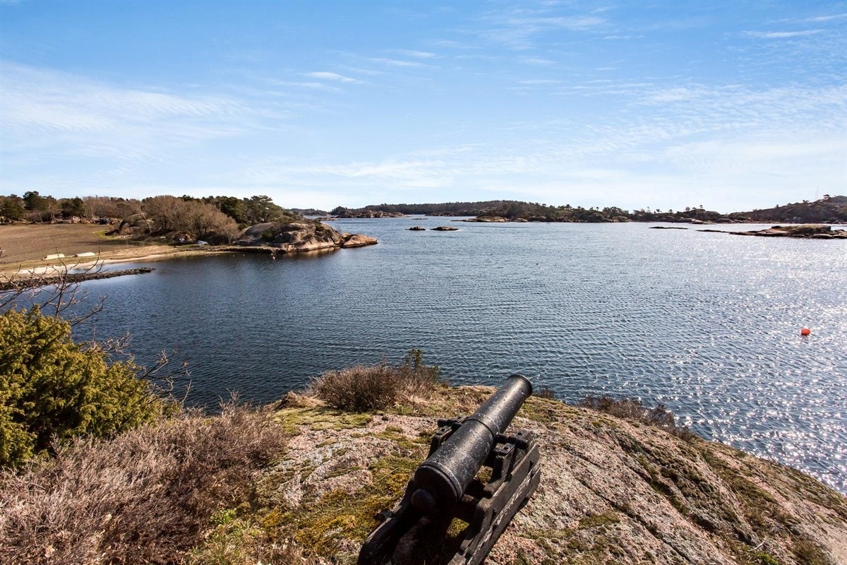 Nydelig utsikt over sjøen - kanonen på bildet blir fjernet av selger Galleribilde