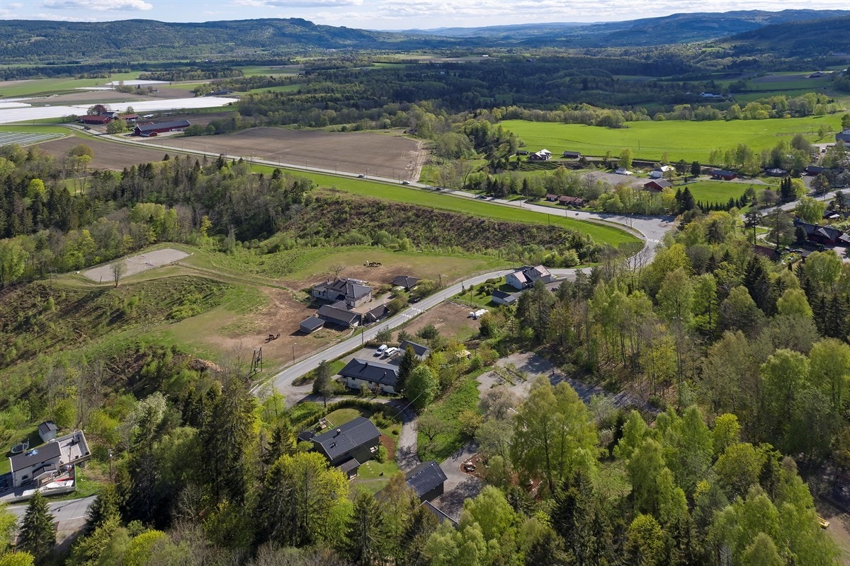 Tomten på over 10 mål har plen, frukttrær, gapahuk med bålplass og en stor kjøkkenhage. Galleribilde
