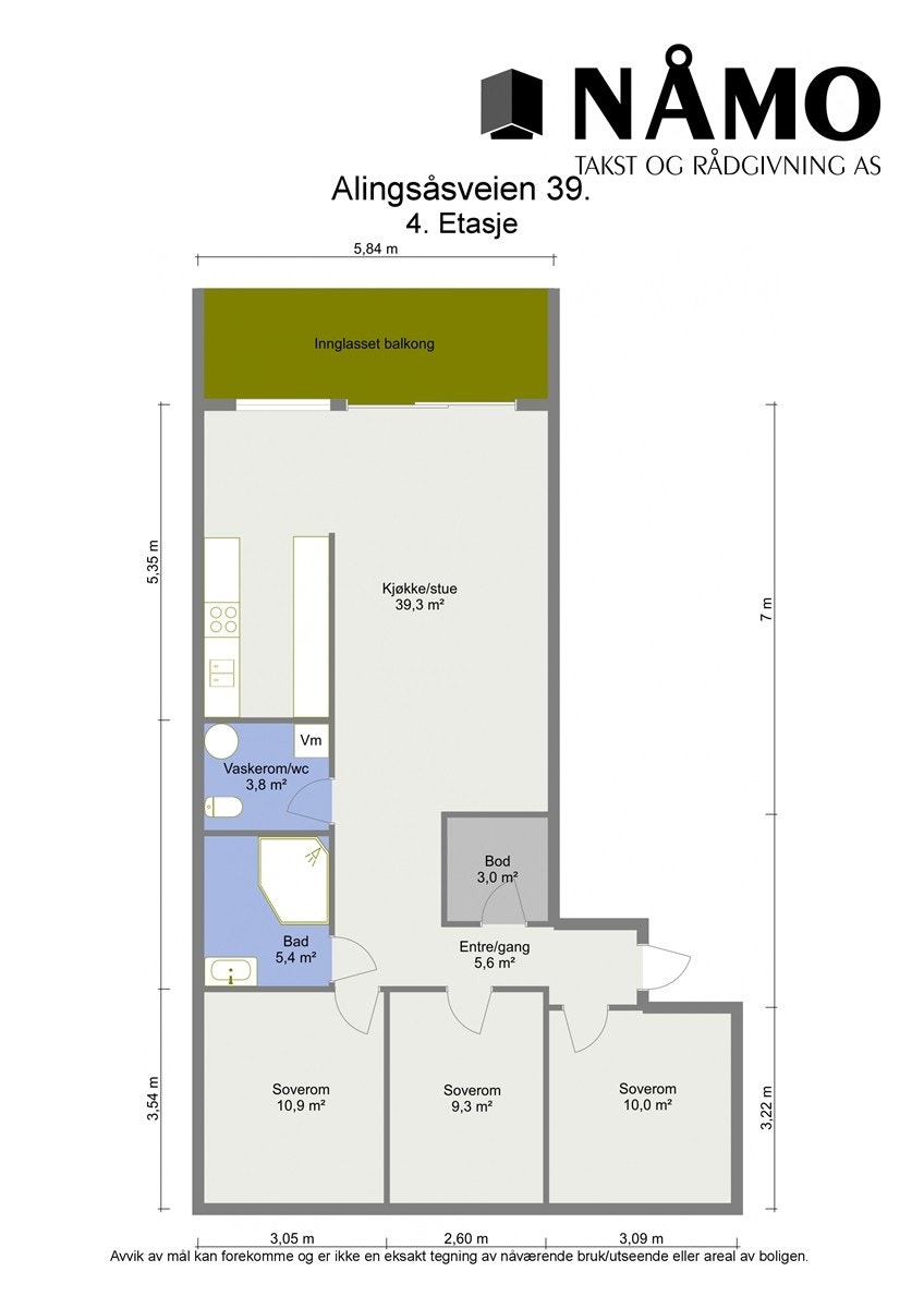 Floorplan letterhead - Alingsåsveien 39. - 4. Etasje - 2D Floor Plan Galleribilde