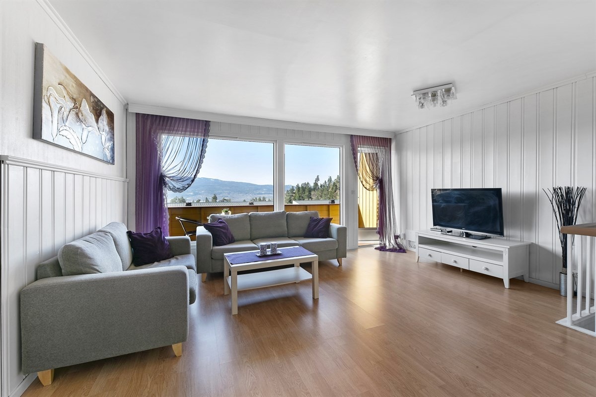 Balkong med utsikt - Stor terrasse - Solrikt - Frodig hage - Meget barnevennlig. Galleribilde