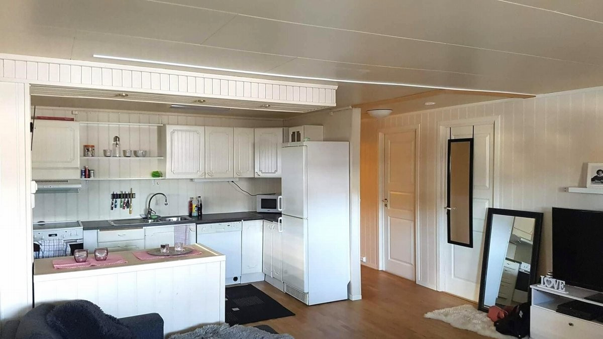 Kjøkken i utleiedel i 0. etasje (private bilder)