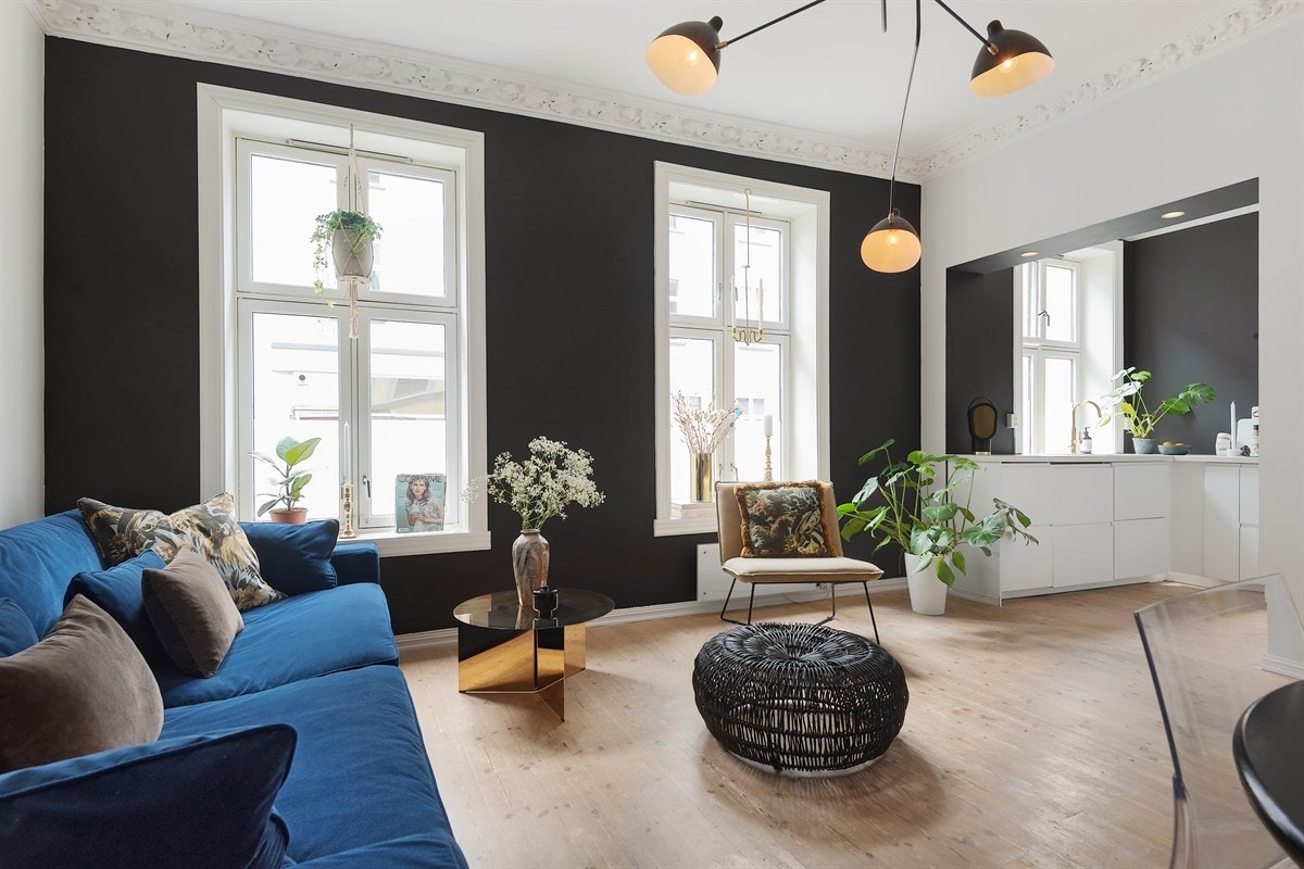 Generøs takhøyde i hele leiligheten. Galleribilde