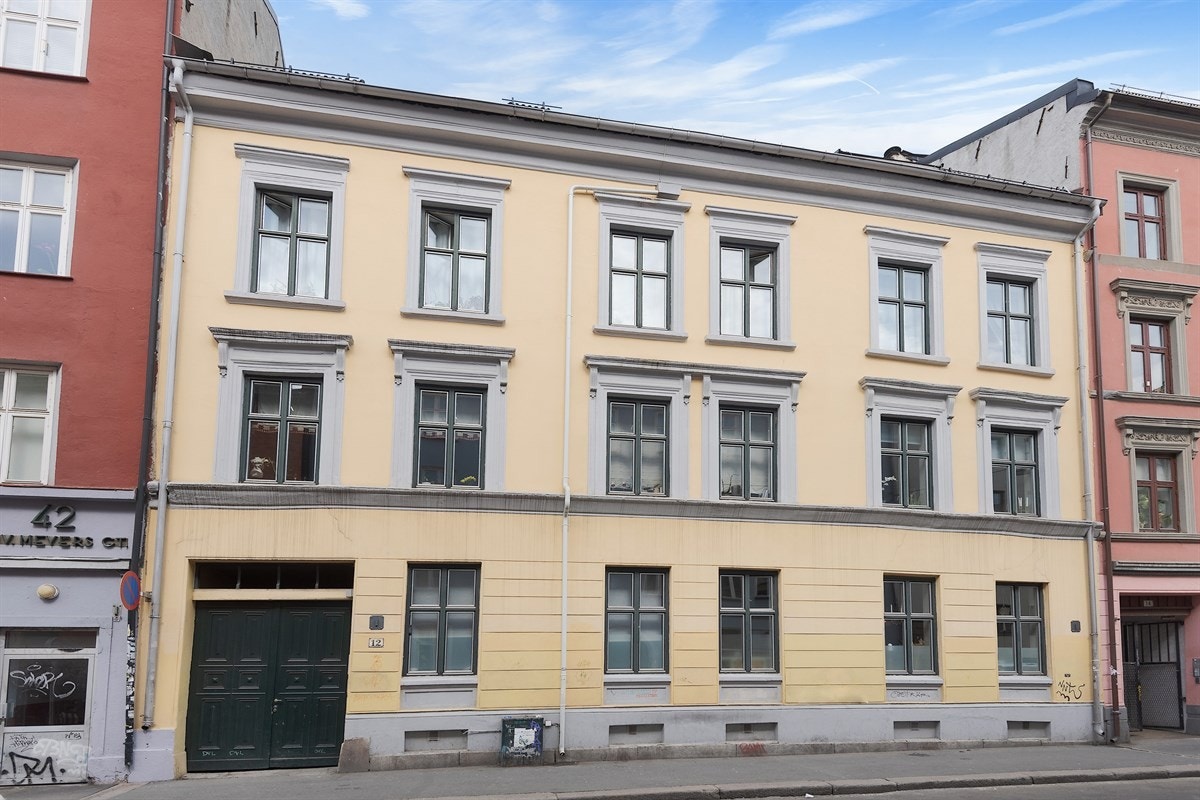 Fasadebilde av Grüners gate 12 - Leiligheten ligger en rolig blindvei i hjertet av Grünerløkka. Galleribilde